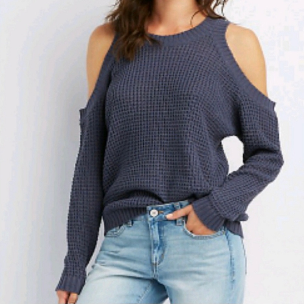 Charlotte Russe Cable Knit Cut-Out Sweater